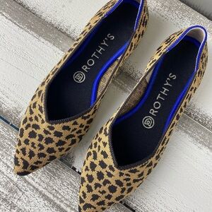 Rothy’s The Point Retired Leopard Cheetah Animal Print Flats
